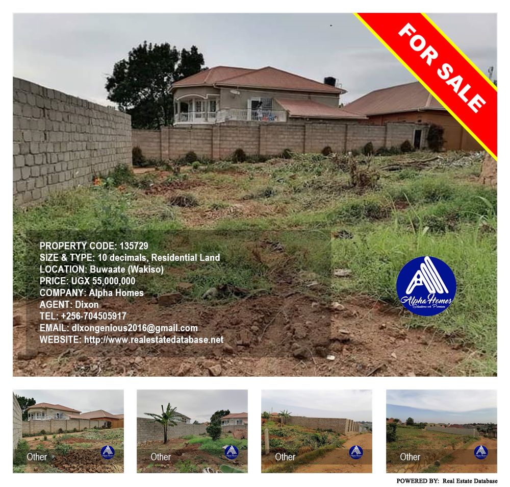 Residential Land  for sale in Buwaate Wakiso Uganda, code: 135729