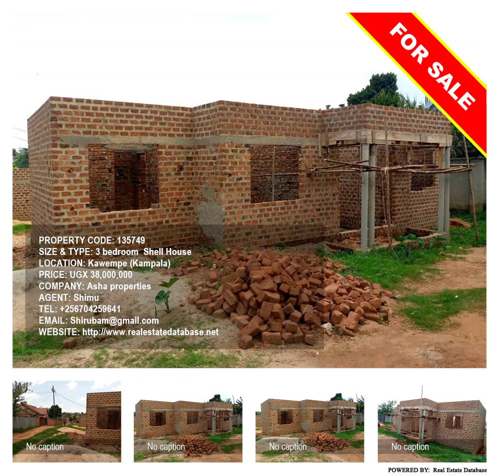 3 bedroom Shell House  for sale in Kawempe Kampala Uganda, code: 135749