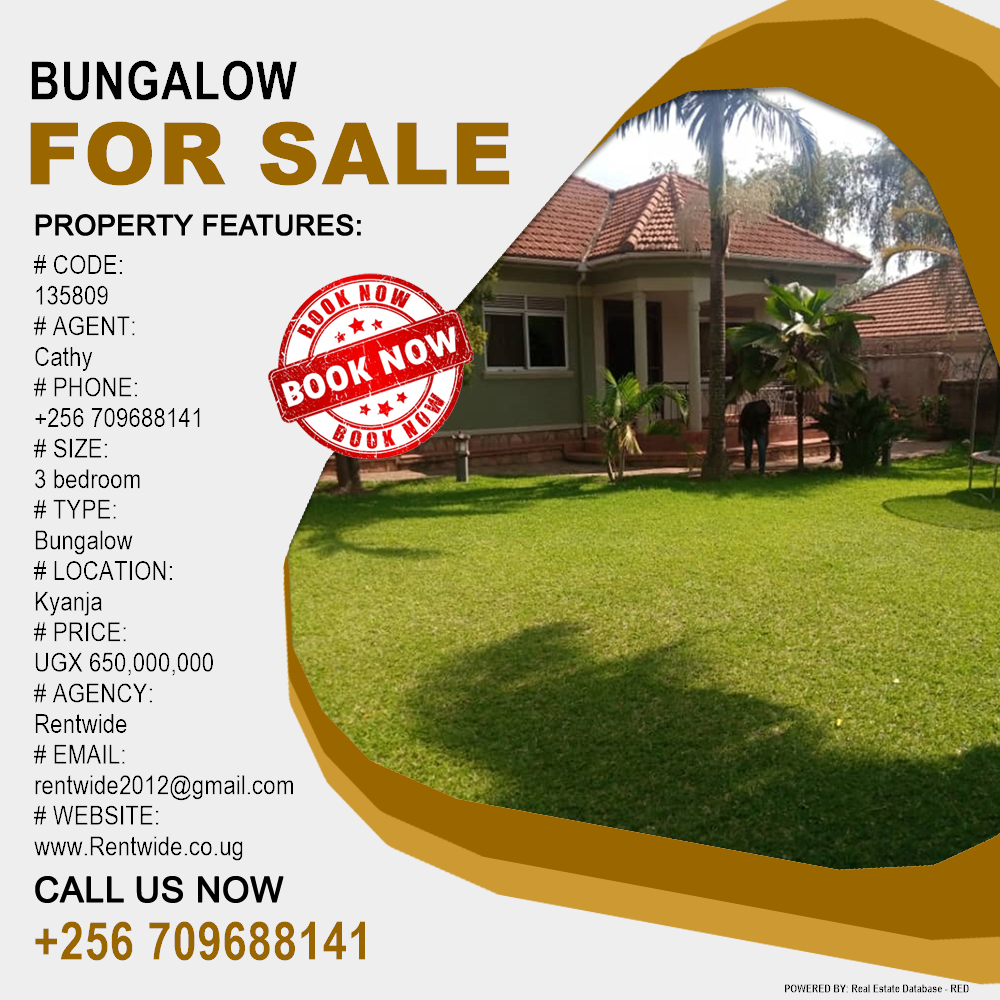 3 bedroom Bungalow  for sale in Kyanja Kampala Uganda, code: 135809