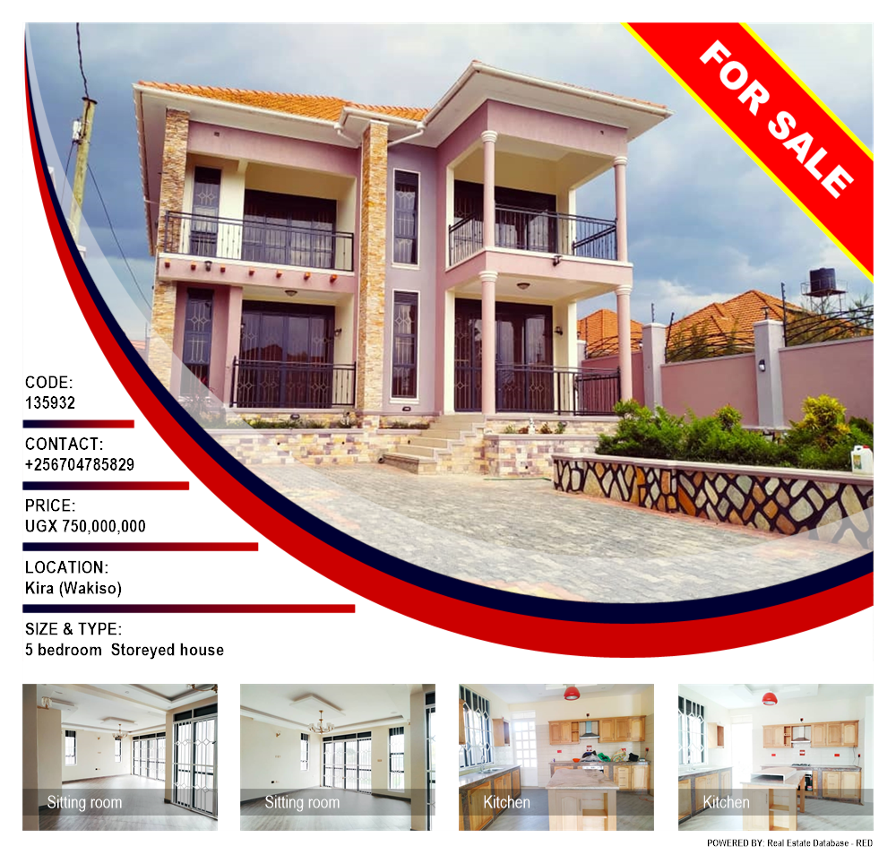 5 bedroom Storeyed house  for sale in Kira Wakiso Uganda, code: 135932