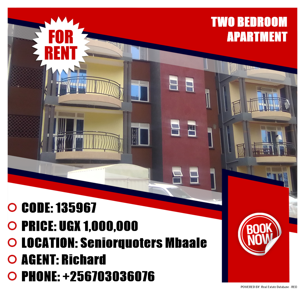 2 bedroom Apartment  for rent in Seniorquoters Mbaale Uganda, code: 135967