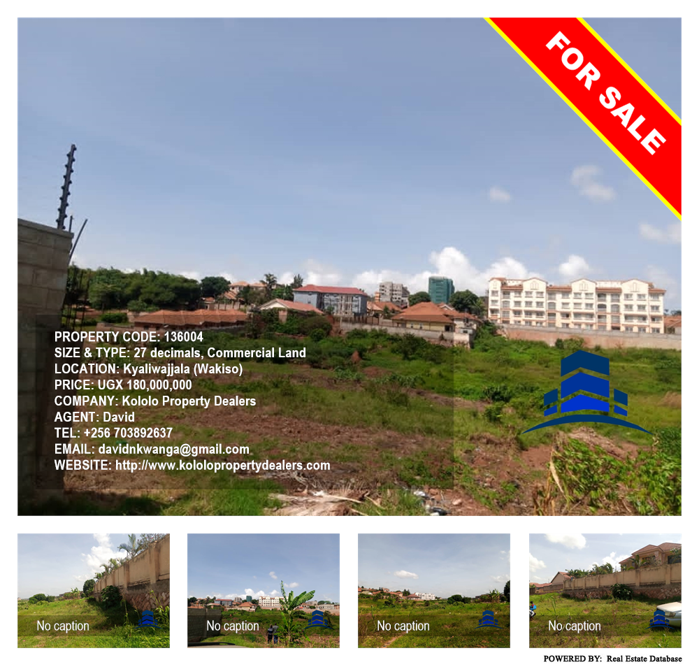 Commercial Land  for sale in Kyaliwajjala Wakiso Uganda, code: 136004