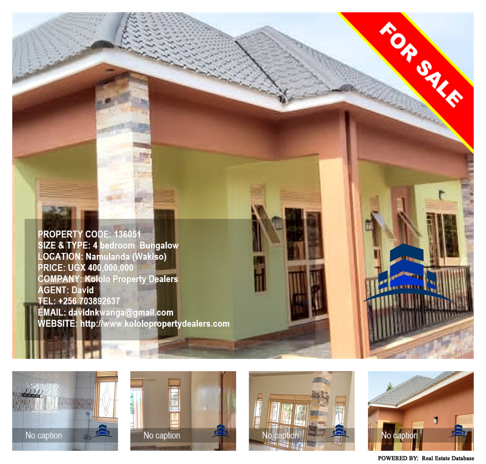 4 bedroom Bungalow  for sale in Namulanda Wakiso Uganda, code: 136051