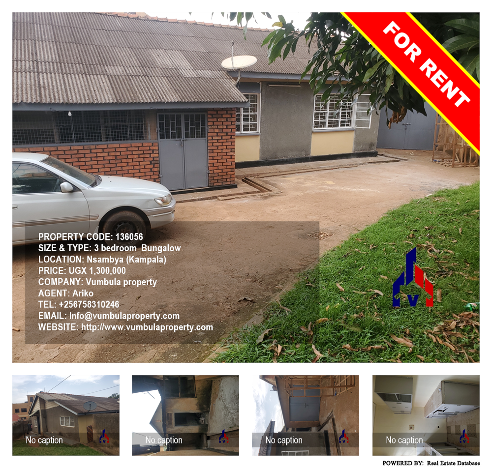 3 bedroom Bungalow  for rent in Nsambya Kampala Uganda, code: 136056