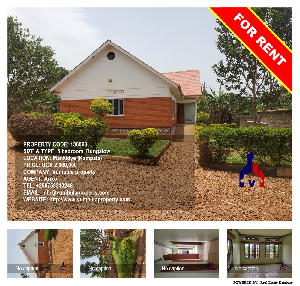 3 bedroom Bungalow  for rent in Makindye Kampala Uganda, code: 136060