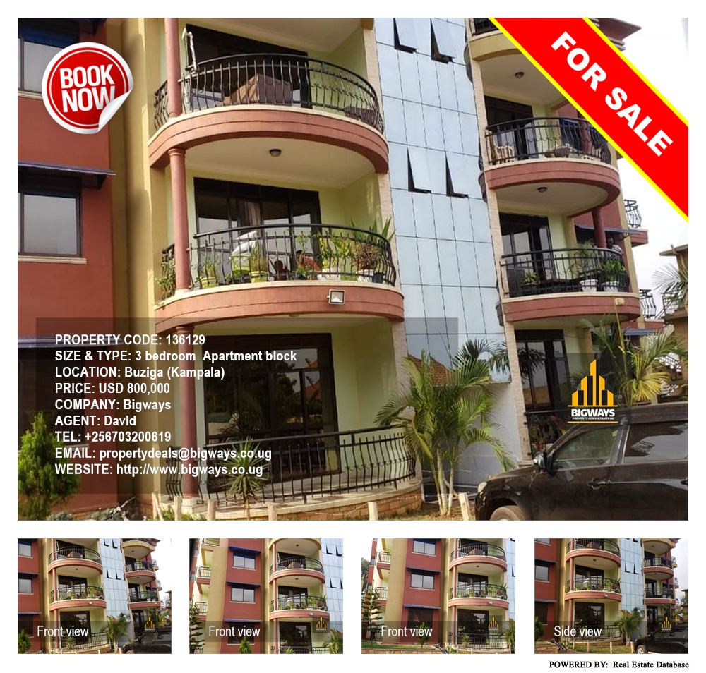 3 bedroom Apartment block  for sale in Buziga Kampala Uganda, code: 136129