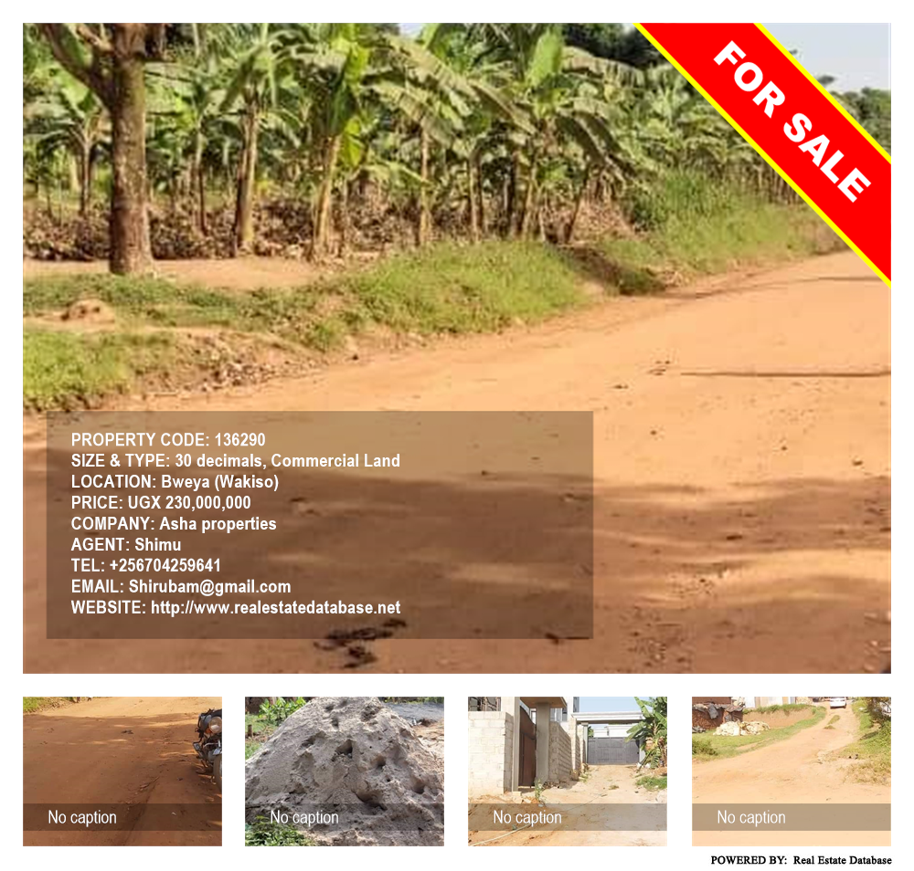 Commercial Land  for sale in Bweya Wakiso Uganda, code: 136290