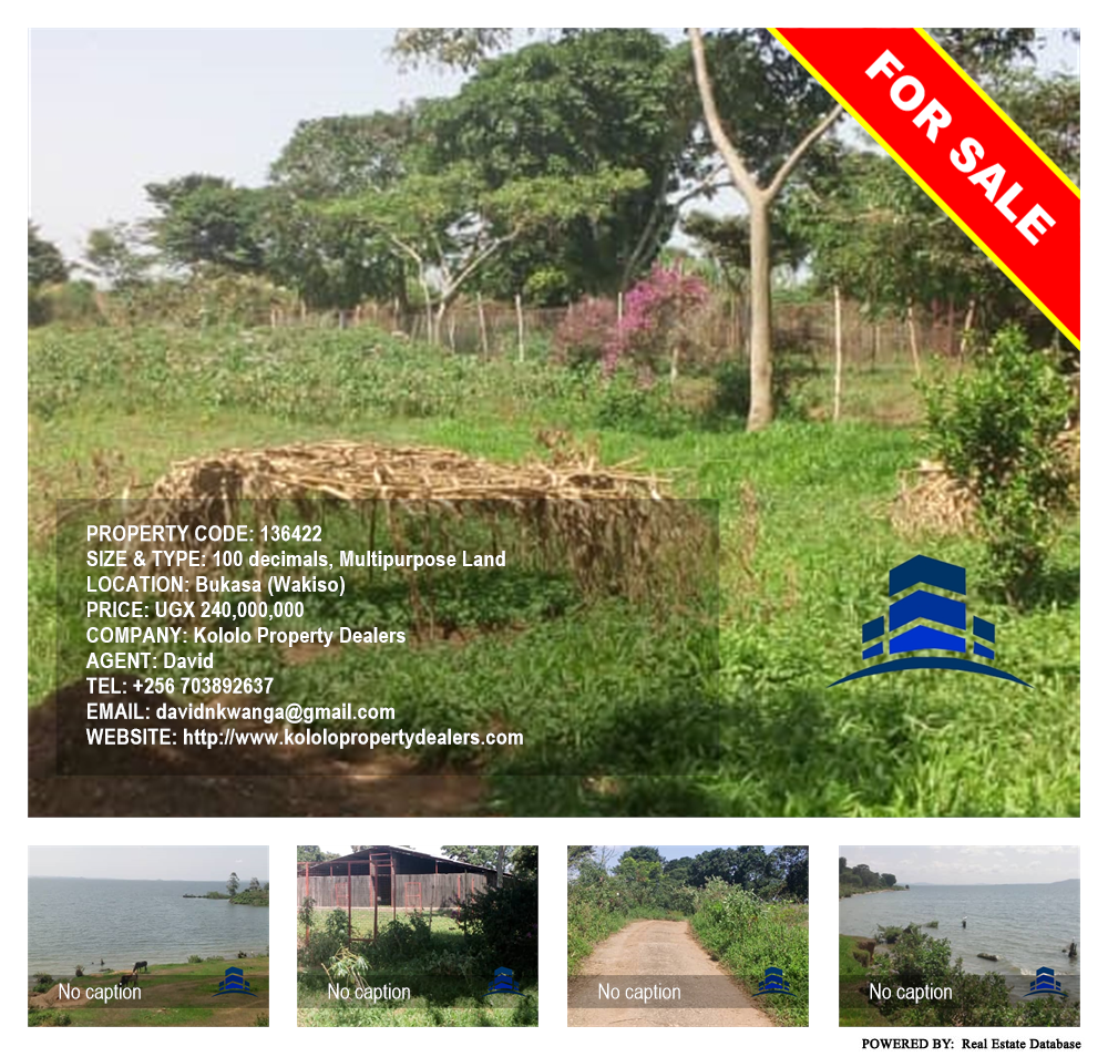 Multipurpose Land  for sale in Bukasa Wakiso Uganda, code: 136422