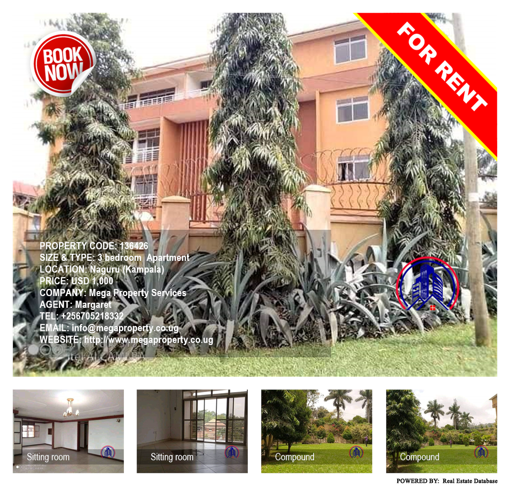 3 bedroom Apartment  for rent in Naguru Kampala Uganda, code: 136426