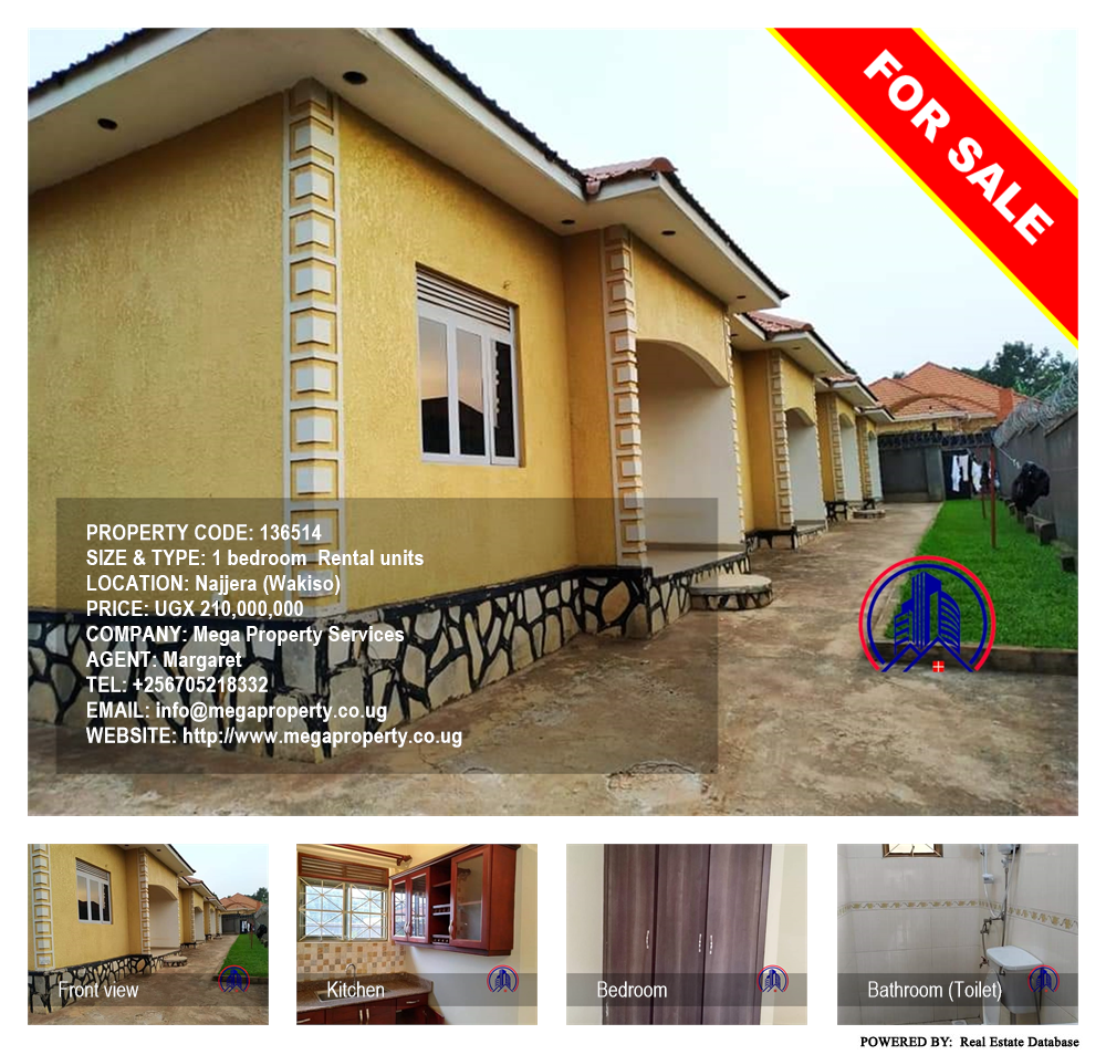 1 bedroom Rental units  for sale in Najjera Wakiso Uganda, code: 136514