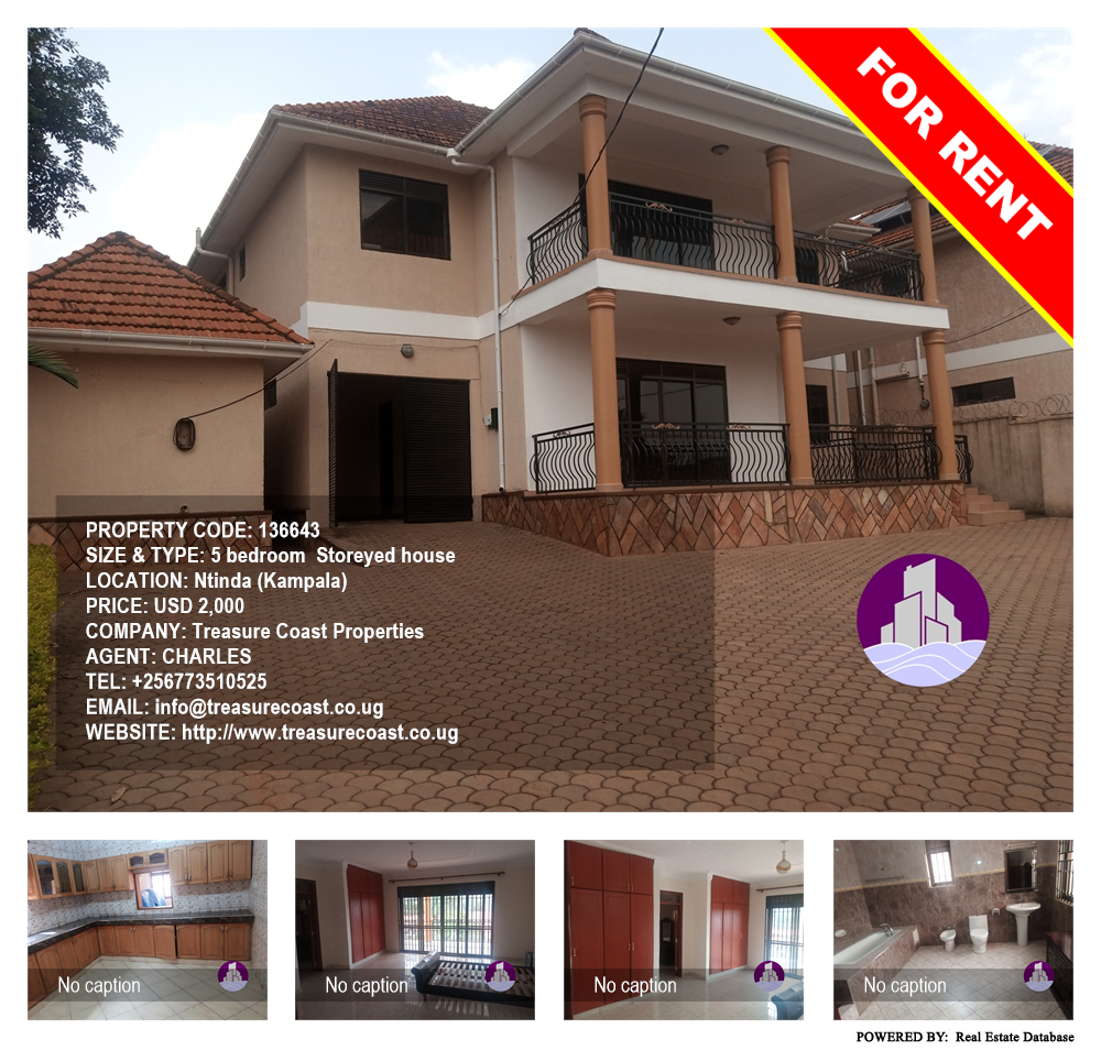 5 bedroom Storeyed house  for rent in Ntinda Kampala Uganda, code: 136643