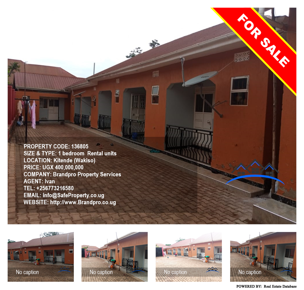 1 bedroom Rental units  for sale in Kitende Wakiso Uganda, code: 136805