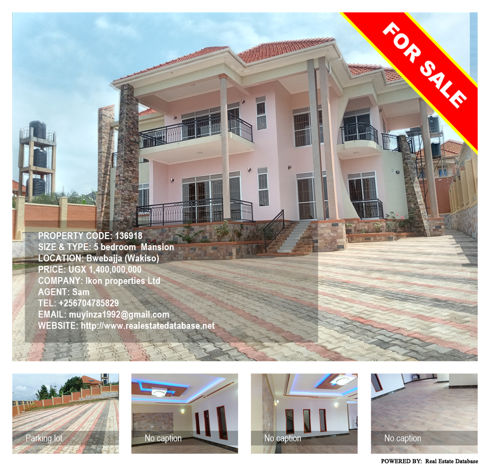 5 bedroom Mansion  for sale in Bwebajja Wakiso Uganda, code: 136918