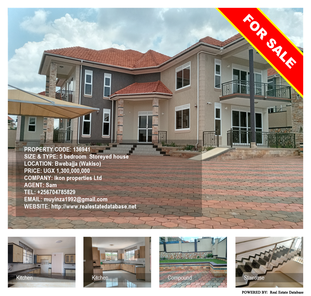 5 bedroom Storeyed house  for sale in Bwebajja Wakiso Uganda, code: 136941