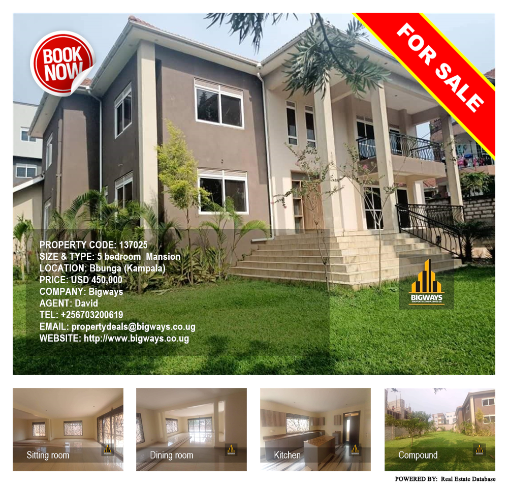 5 bedroom Mansion  for sale in Bbunga Kampala Uganda, code: 137025