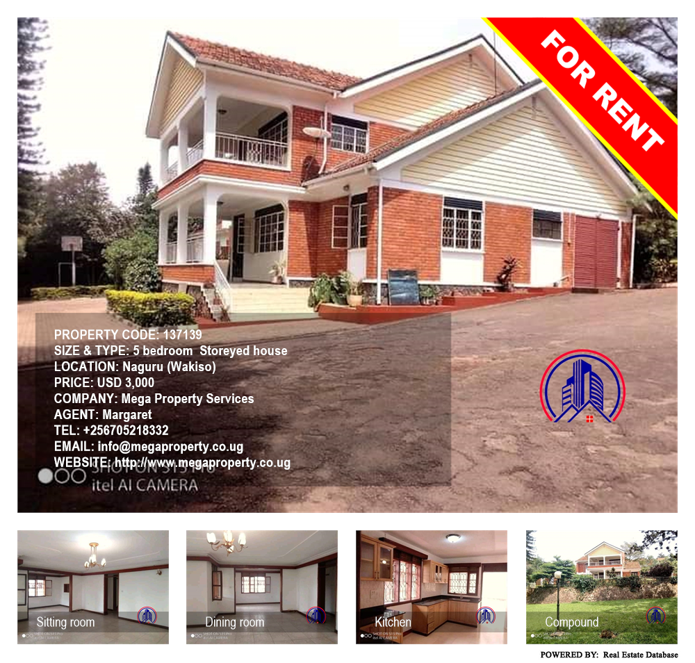 5 bedroom Storeyed house  for rent in Naguru Wakiso Uganda, code: 137139
