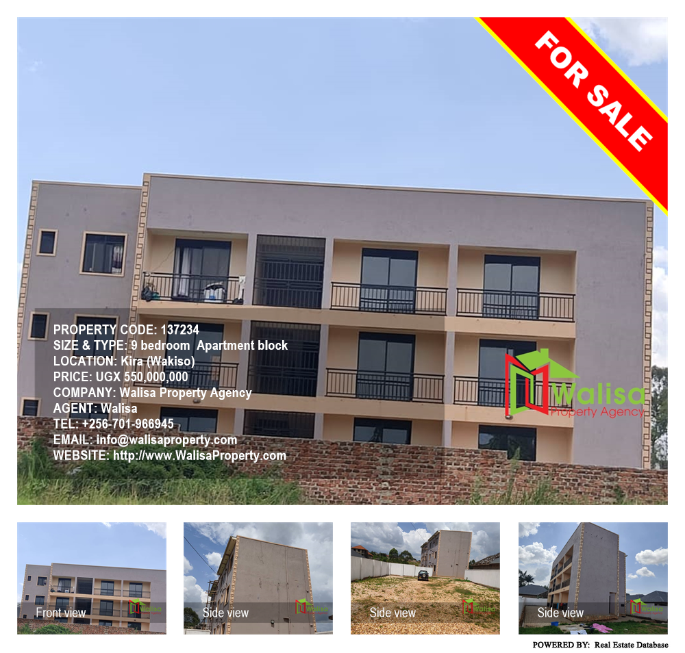 9 bedroom Apartment block  for sale in Kira Wakiso Uganda, code: 137234