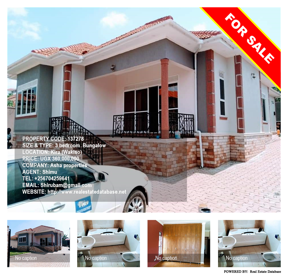 3 bedroom Bungalow  for sale in Kira Wakiso Uganda, code: 137278