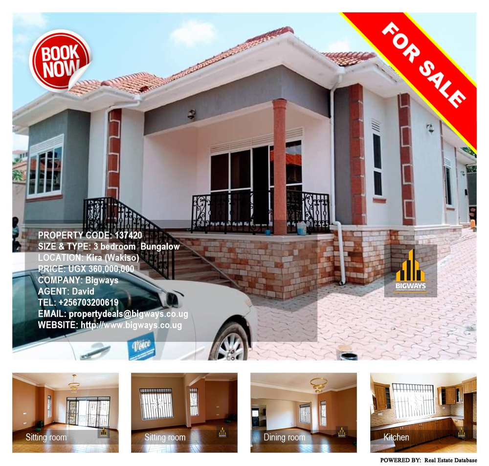3 bedroom Bungalow  for sale in Kira Wakiso Uganda, code: 137420