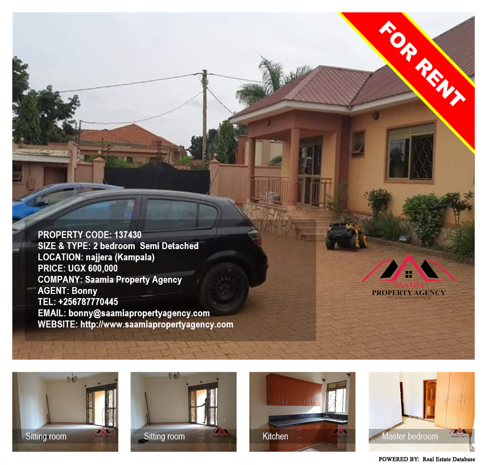 2 bedroom Semi Detached  for rent in Najjera Kampala Uganda, code: 137430