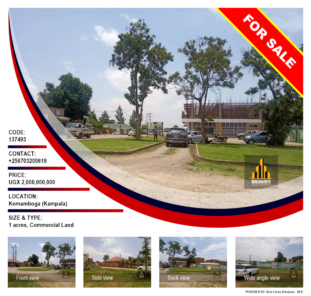 Commercial Land  for sale in Komamboga Kampala Uganda, code: 137493