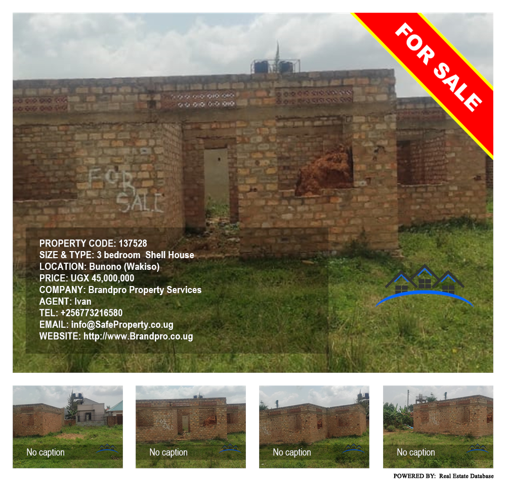 3 bedroom Shell House  for sale in Bunono Wakiso Uganda, code: 137528