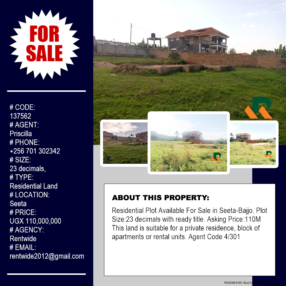 Residential Land  for sale in Seeta Mukono Uganda, code: 137562