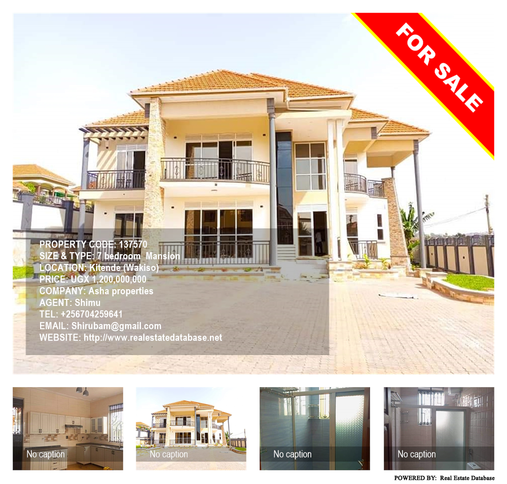 7 bedroom Mansion  for sale in Kitende Wakiso Uganda, code: 137570