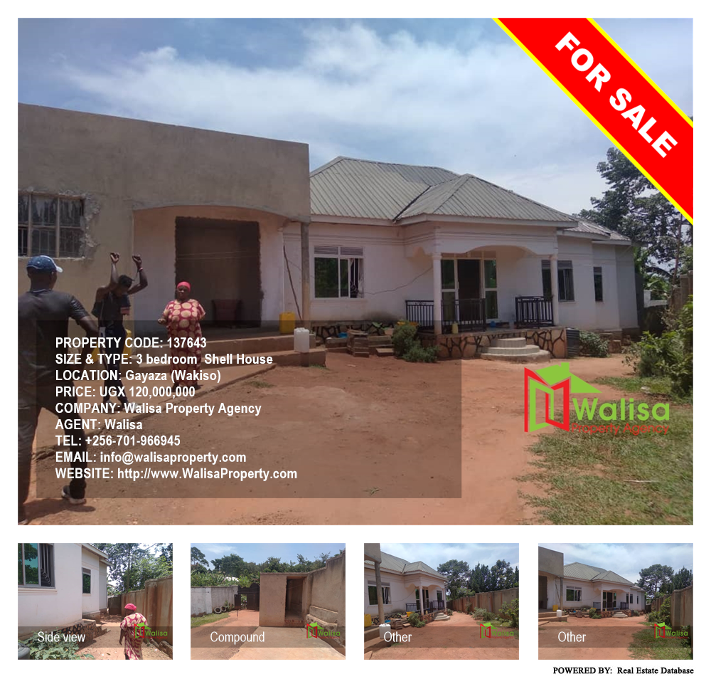 3 bedroom Shell House  for sale in Gayaza Wakiso Uganda, code: 137643