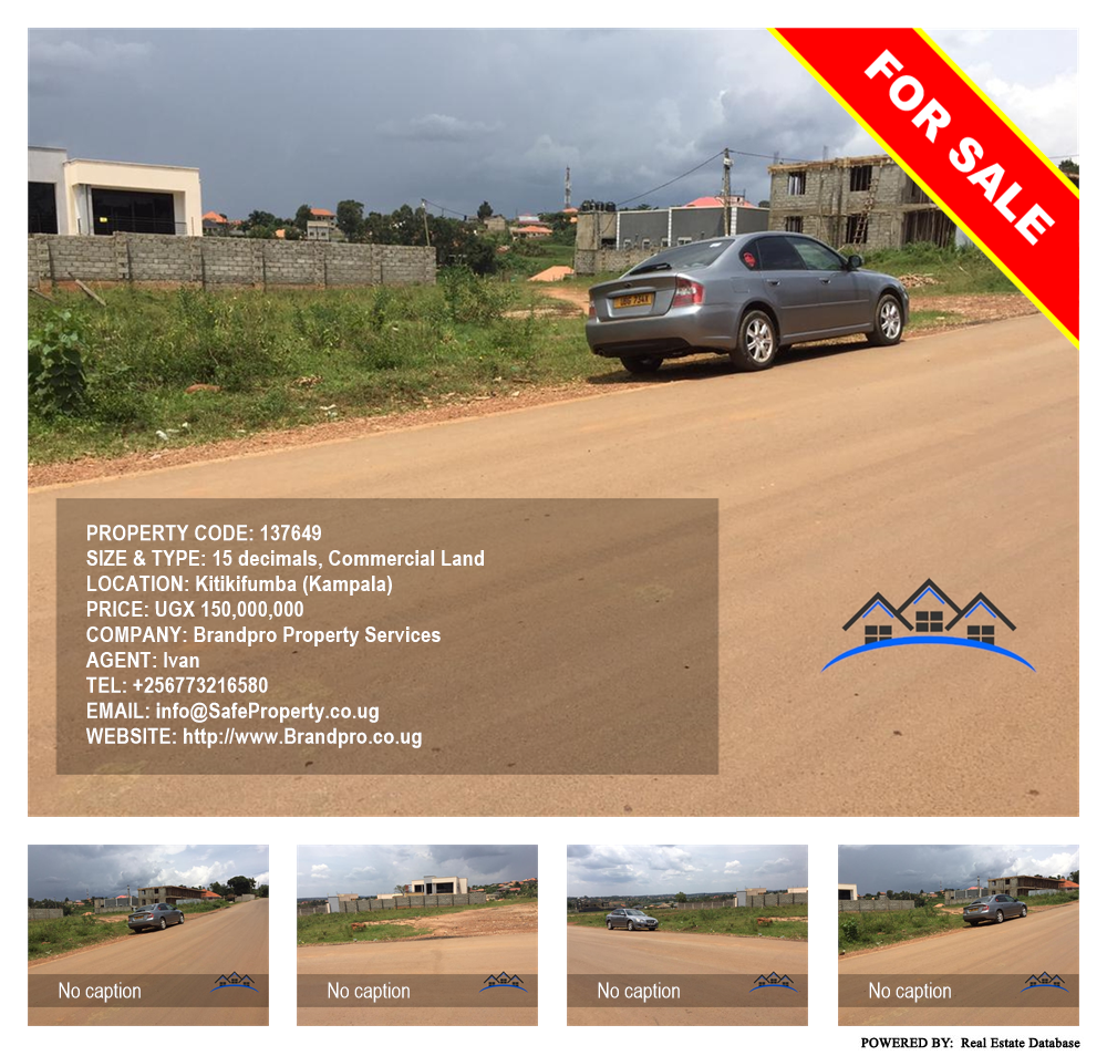 Commercial Land  for sale in Kitikifumba Kampala Uganda, code: 137649