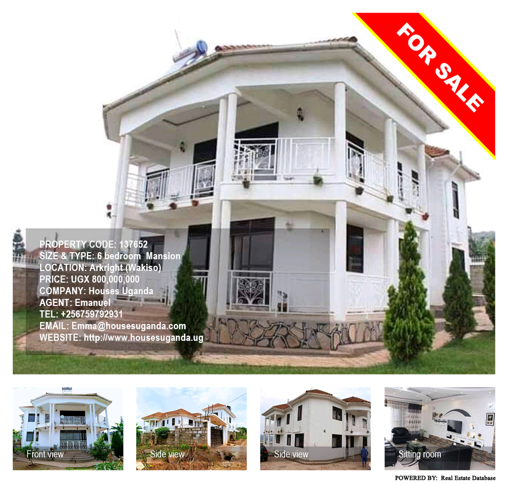6 bedroom Mansion  for sale in Akright Wakiso Uganda, code: 137652