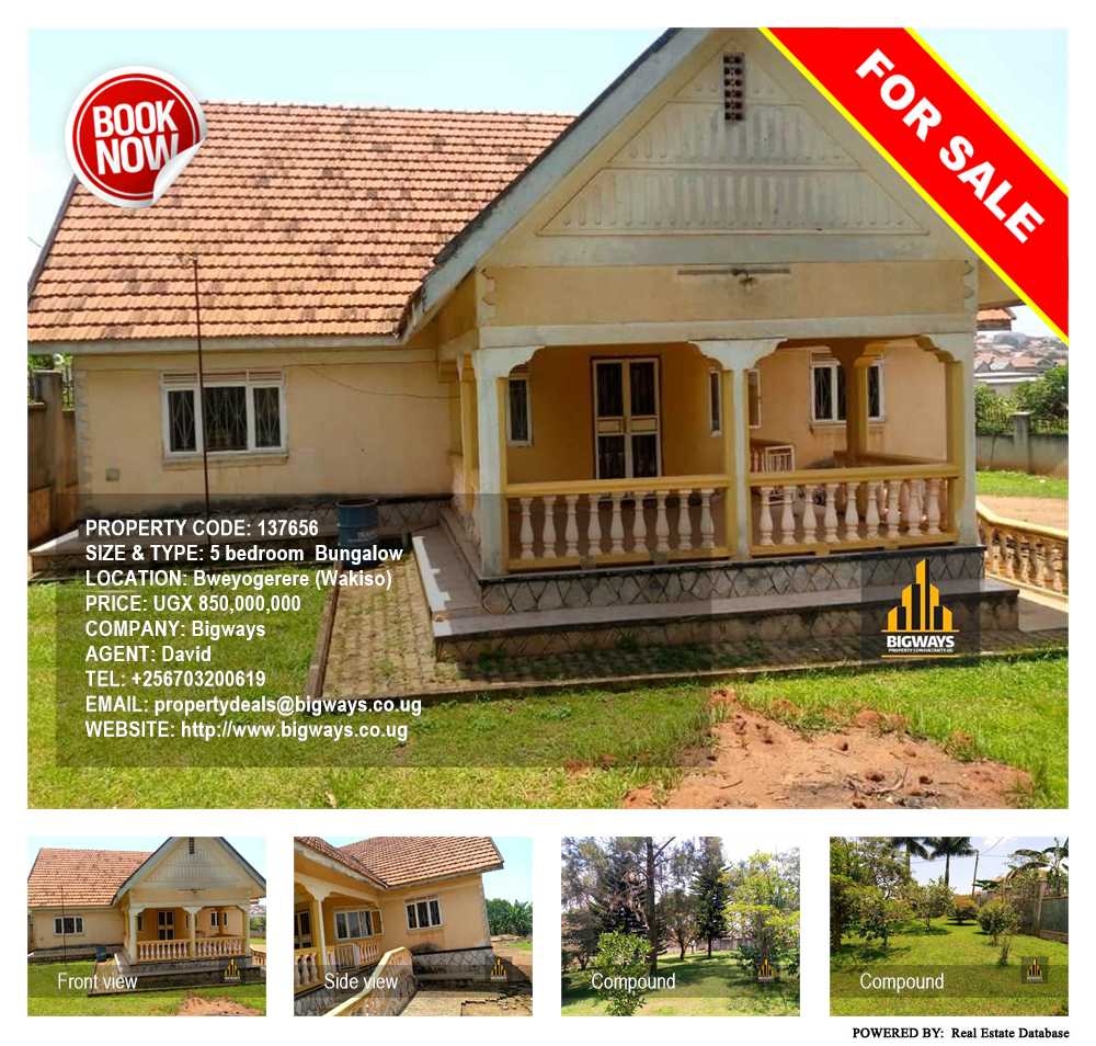 5 bedroom Bungalow  for sale in Bweyogerere Wakiso Uganda, code: 137656