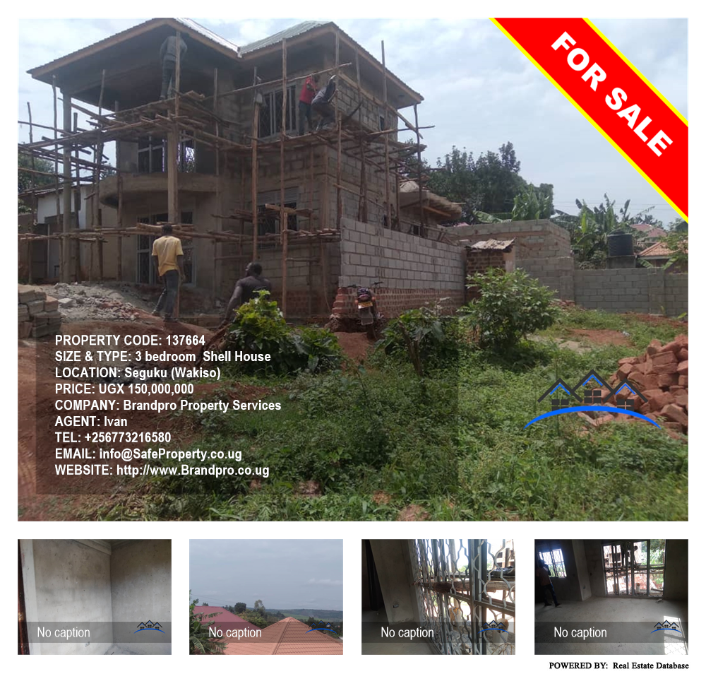 3 bedroom Shell House  for sale in Seguku Wakiso Uganda, code: 137664