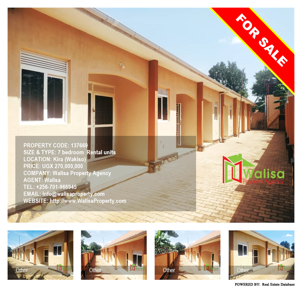 7 bedroom Rental units  for sale in Kira Wakiso Uganda, code: 137669