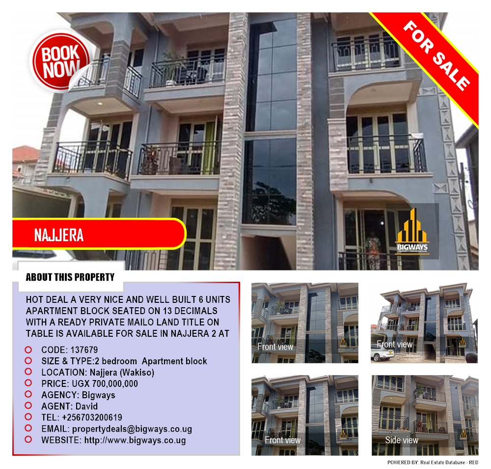 2 bedroom Apartment block  for sale in Najjera Wakiso Uganda, code: 137679