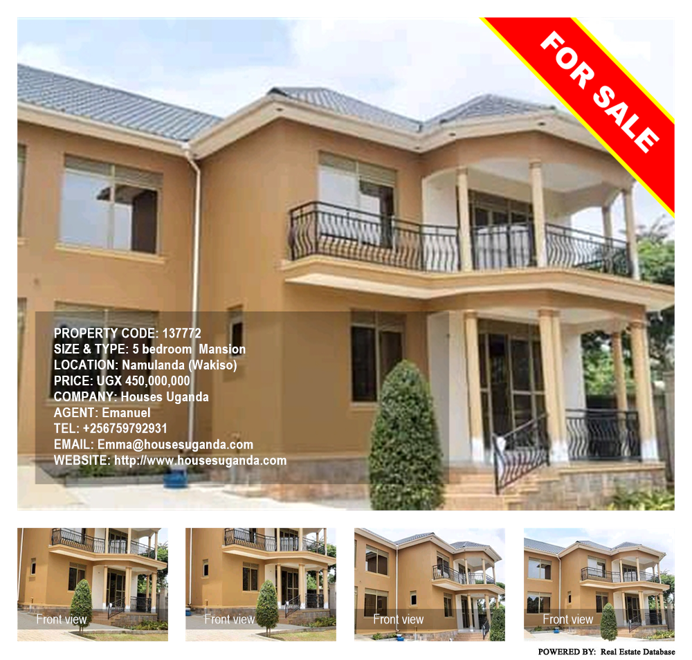 5 bedroom Mansion  for sale in Namulanda Wakiso Uganda, code: 137772