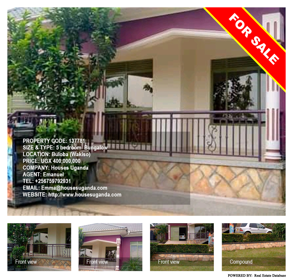 5 bedroom Bungalow  for sale in Buloba Wakiso Uganda, code: 137781