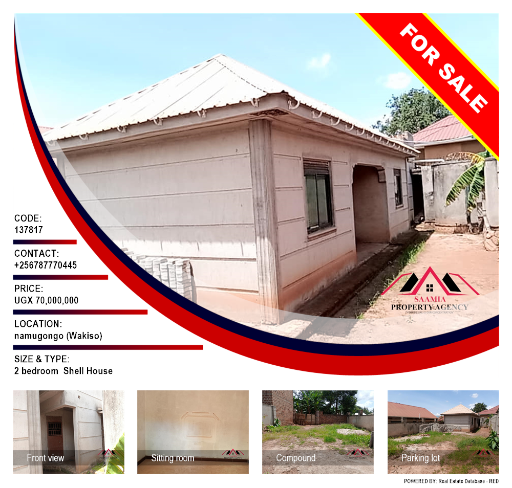 2 bedroom Shell House  for sale in Namugongo Wakiso Uganda, code: 137817