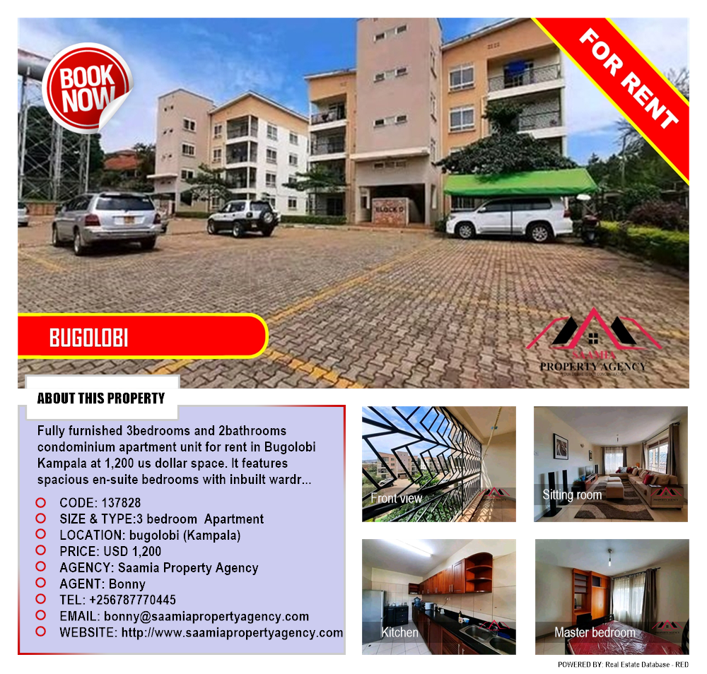 3 bedroom Apartment  for rent in Bugoloobi Kampala Uganda, code: 137828