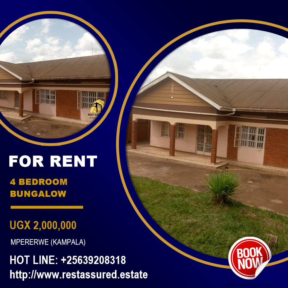 4 bedroom Bungalow  for rent in Mpererwe Kampala Uganda, code: 137856