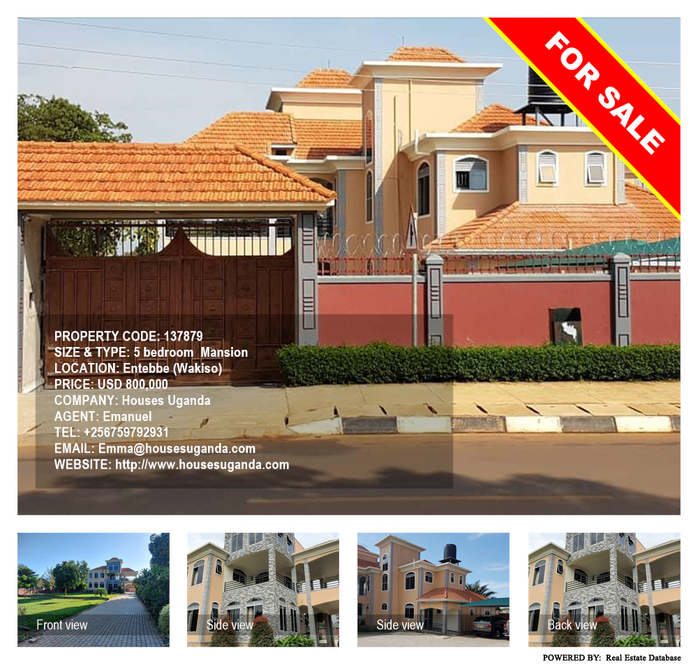 5 bedroom Mansion  for sale in Entebbe Wakiso Uganda, code: 137879