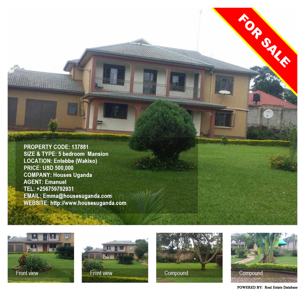 5 bedroom Mansion  for sale in Entebbe Wakiso Uganda, code: 137881