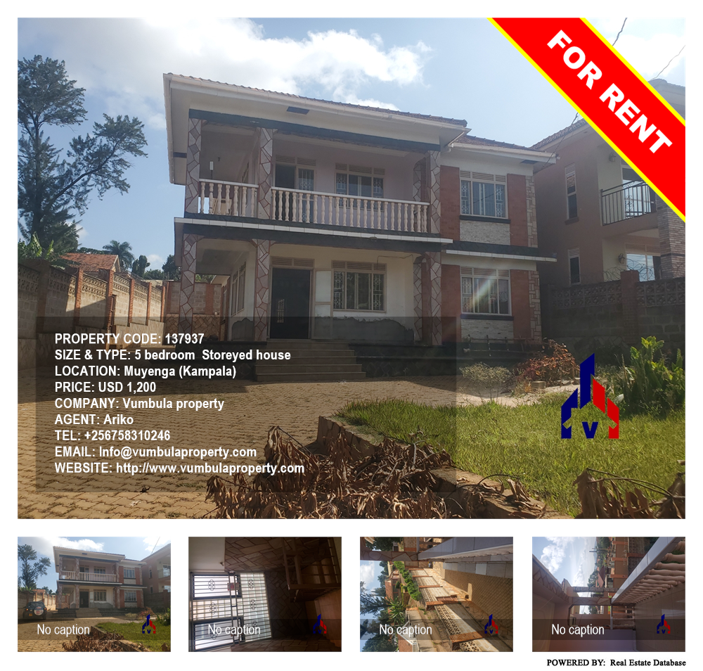 5 bedroom Storeyed house  for rent in Muyenga Kampala Uganda, code: 137937