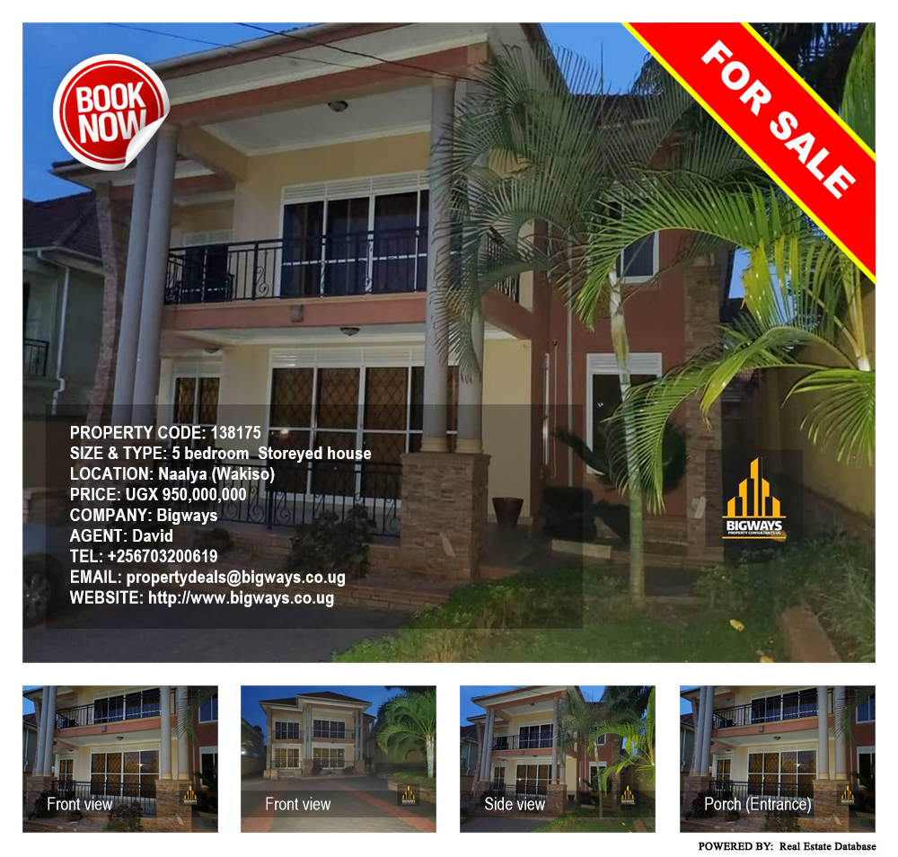 5 bedroom Storeyed house  for sale in Naalya Wakiso Uganda, code: 138175