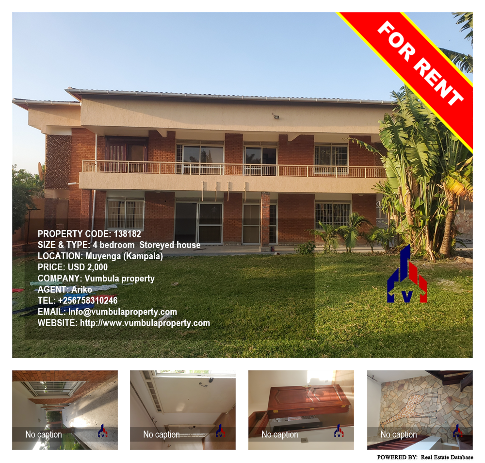 4 bedroom Storeyed house  for rent in Muyenga Kampala Uganda, code: 138182