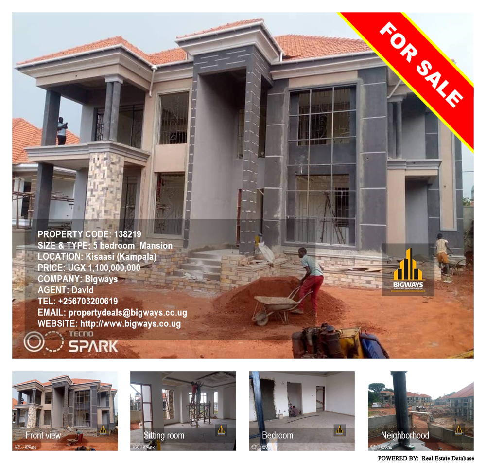 5 bedroom Mansion  for sale in Kisaasi Kampala Uganda, code: 138219