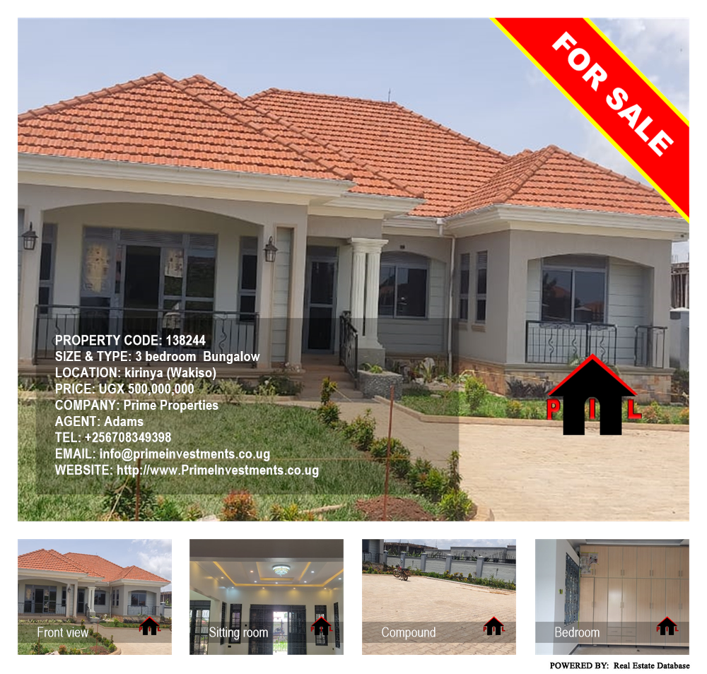 3 bedroom Bungalow  for sale in Kirinya Wakiso Uganda, code: 138244