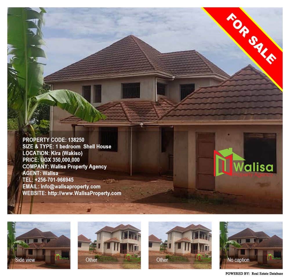 1 bedroom Shell House  for sale in Kira Wakiso Uganda, code: 138250