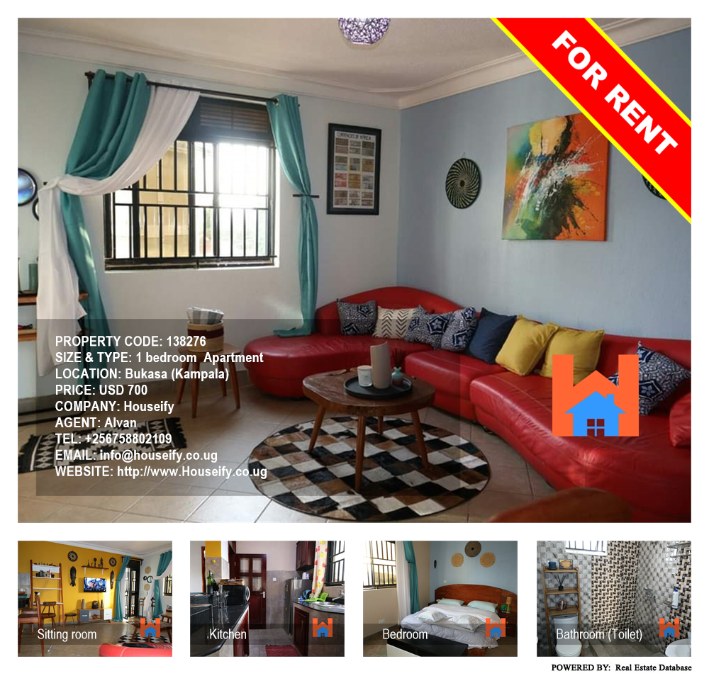 1 bedroom Apartment  for rent in Bukasa Kampala Uganda, code: 138276