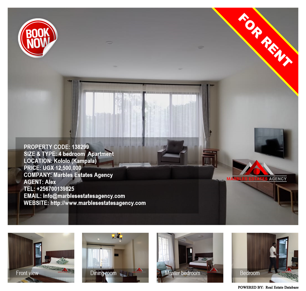 4 bedroom Apartment  for rent in Kololo Kampala Uganda, code: 138299